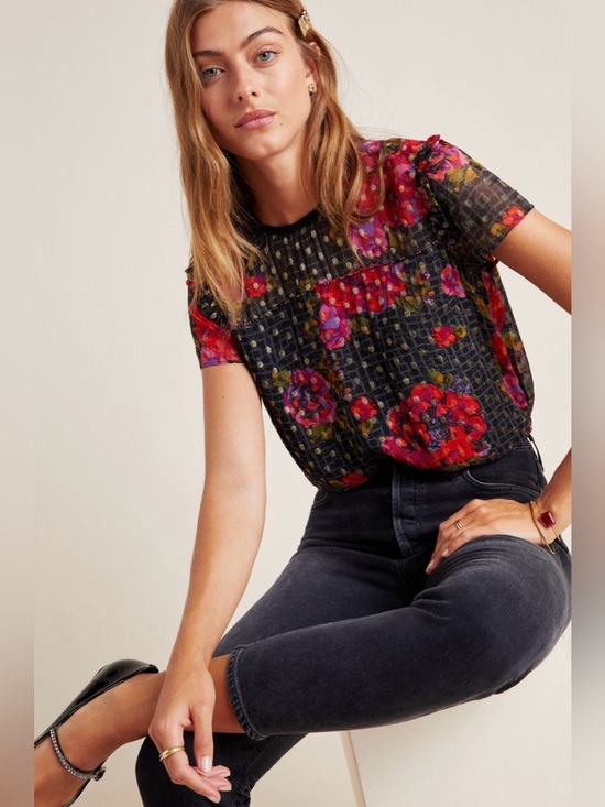 Anthropologie Tops - Anthropologie Fiorella Floral Blouse